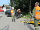 Aufräumarbeiten nach Verkehrsunfall in Dürnberg