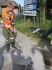 Aufräumarbeiten nach Verkehrsunfall in Dürnberg