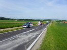 Aufräumarbeiten nach Verkehrsunfall