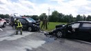 Aufräumarbeiten nach Verkehrsunfall
