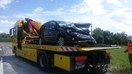 Aufräumarbeiten nach Verkehrsunfall