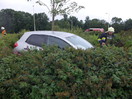 Aufräumarbeiten nach einem Verkehrsunfall