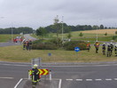 Aufräumarbeiten nach einem Verkehrsunfall