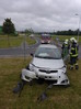 Aufräumarbeiten nach einem Verkehrsunfall