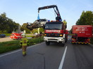 Verkehrsunfall mit Schweinetransporter