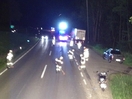 Aufräumarbeiten nach Verkehrsunfall auf B141 in Oberham