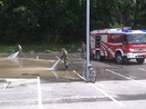 Parkplatzsäuberung nach Unwetter bei Fa. Scheuch