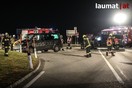 Schwerer Verkehrsunfall mit zwei Kleinbussen