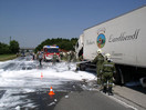 LKW-Brand auf Bundesstraße 141
