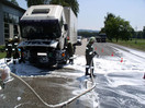LKW-Brand auf Bundesstraße 141