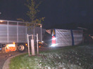 Umgestürzter Tiertransporter und Suchaktion