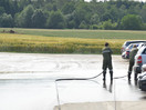 Parkplatzsäuberung nach Unwetter bei Fa. Scheuch