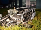 Verkehrsunfall mit eingeklemmter Person auf B141