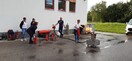 Interne Grillfeier mit Feuerlöscherübung