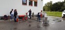Interne Grillfeier mit Feuerlöscherübung