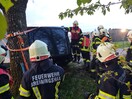 Übung Verkehrsunfall mit eingeklemmter Person