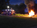 Übung: VU mit eingeklemmter Person + Autobrand