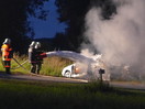Übung: VU mit eingeklemmter Person + Autobrand