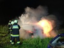 Übung: PKW Brand und eingeklemmte Person