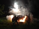 Übung: PKW Brand und eingeklemmte Person