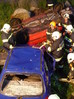 Übung: PKW Brand und eingeklemmte Person