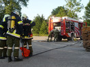 Übung: Brand im Sägewerk in Aching