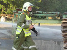 Übung: Brand im Sägewerk in Aching